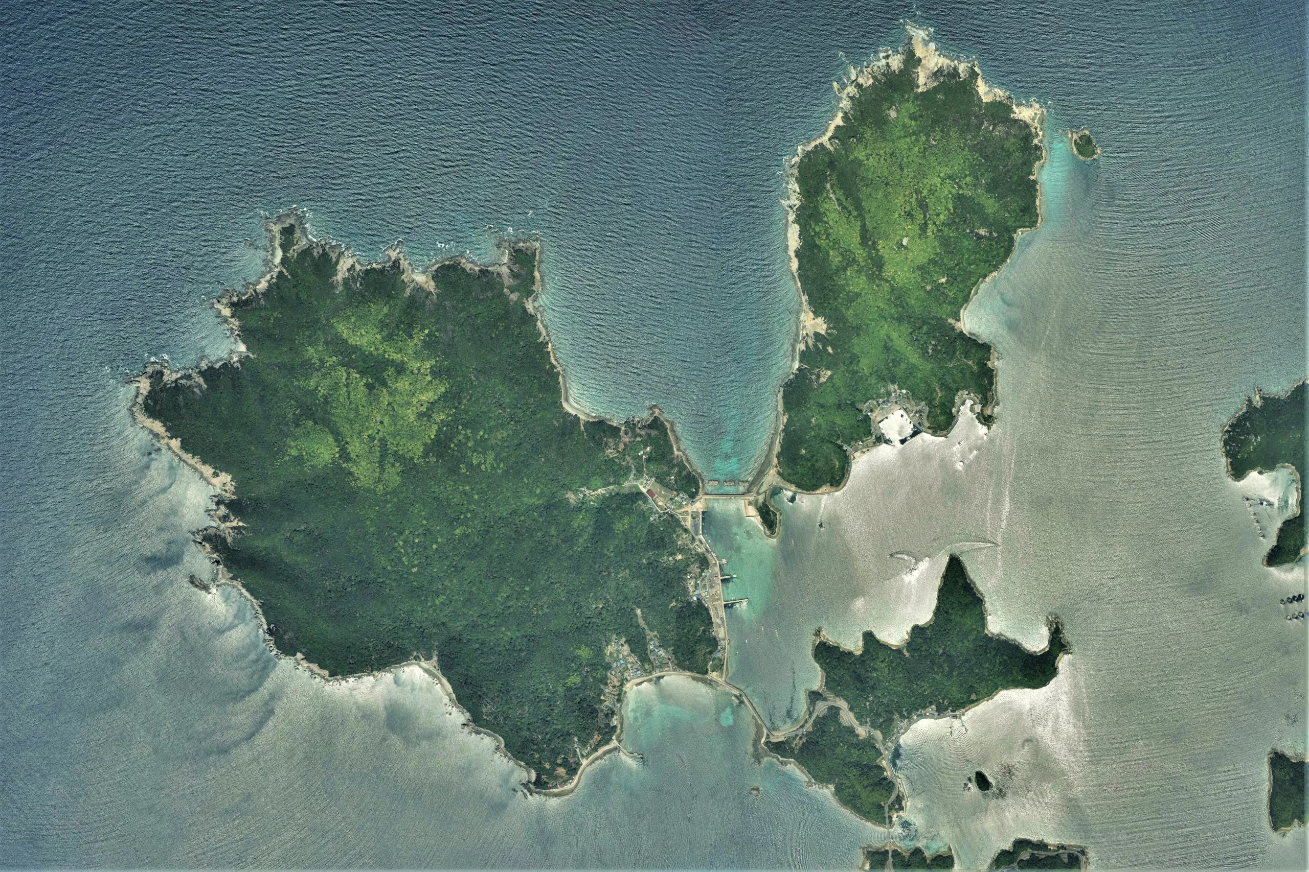 新上五島町有福島、日島和漁生浦島空中景觀