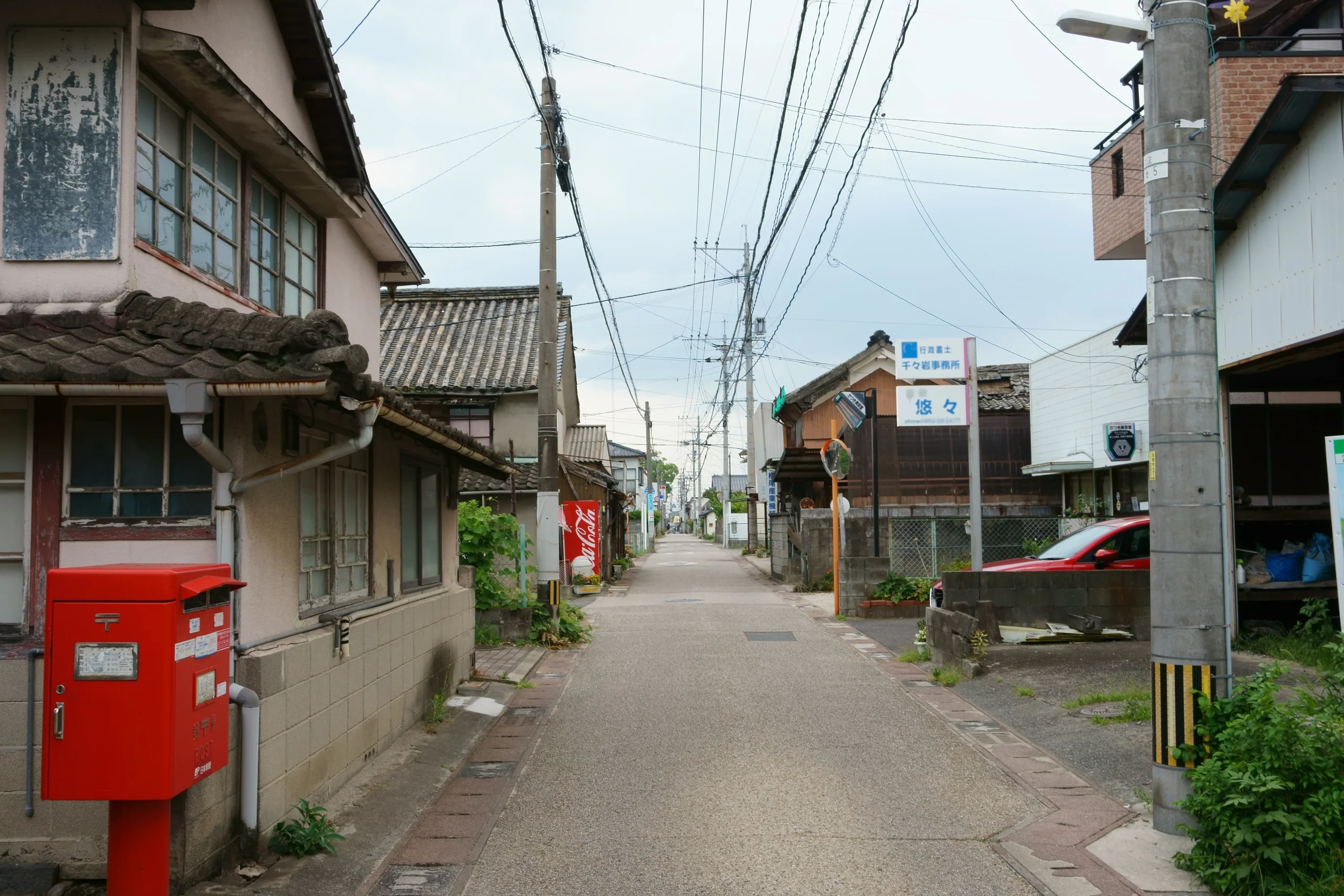 佐賀市六座町長崎街道舊街道的街景，沒有行人